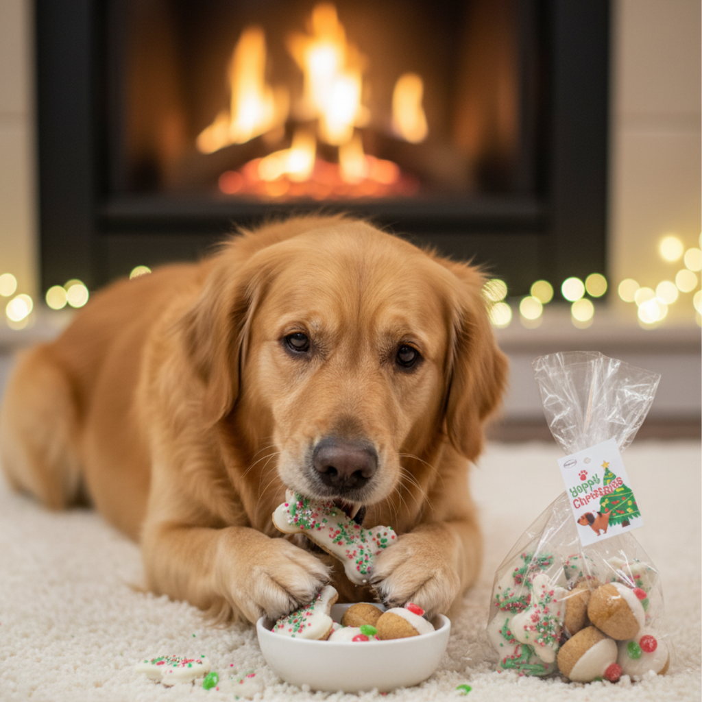 Christmas Dog Baked Biscuits Gift - Naughty but Nice Sweet | Handmade Festive Treats Australia