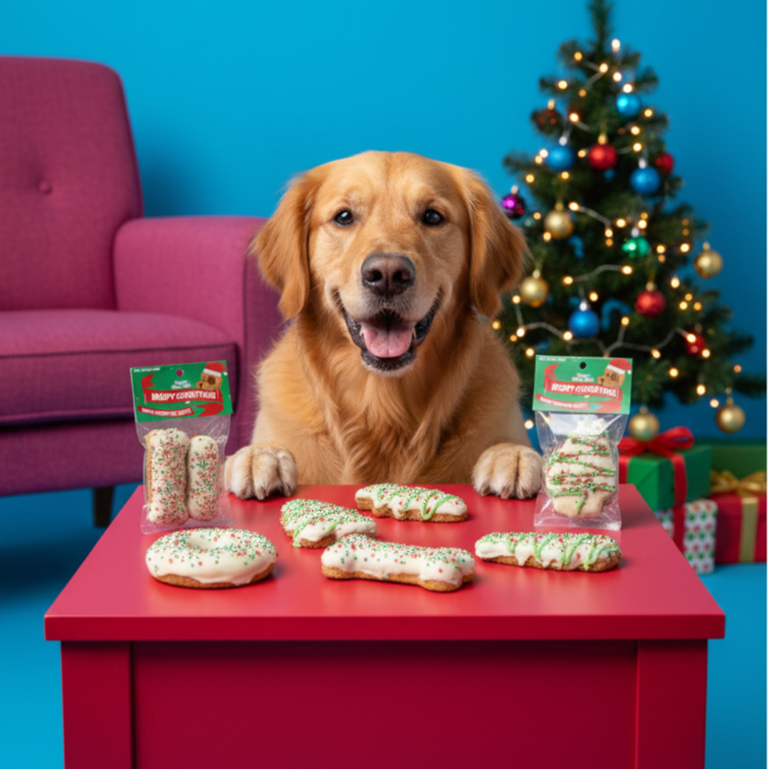Woofy Christmas Dog Baked Biscuit  (Twin Pack) | Australian-Made Festive Treats for Dogs