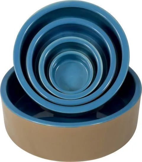 Deluxe Ceramic Dog Bowl- Blue