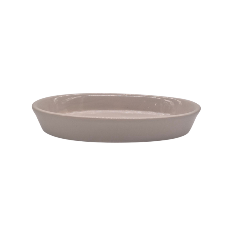 Oval Cat Dish Cream 6.5in