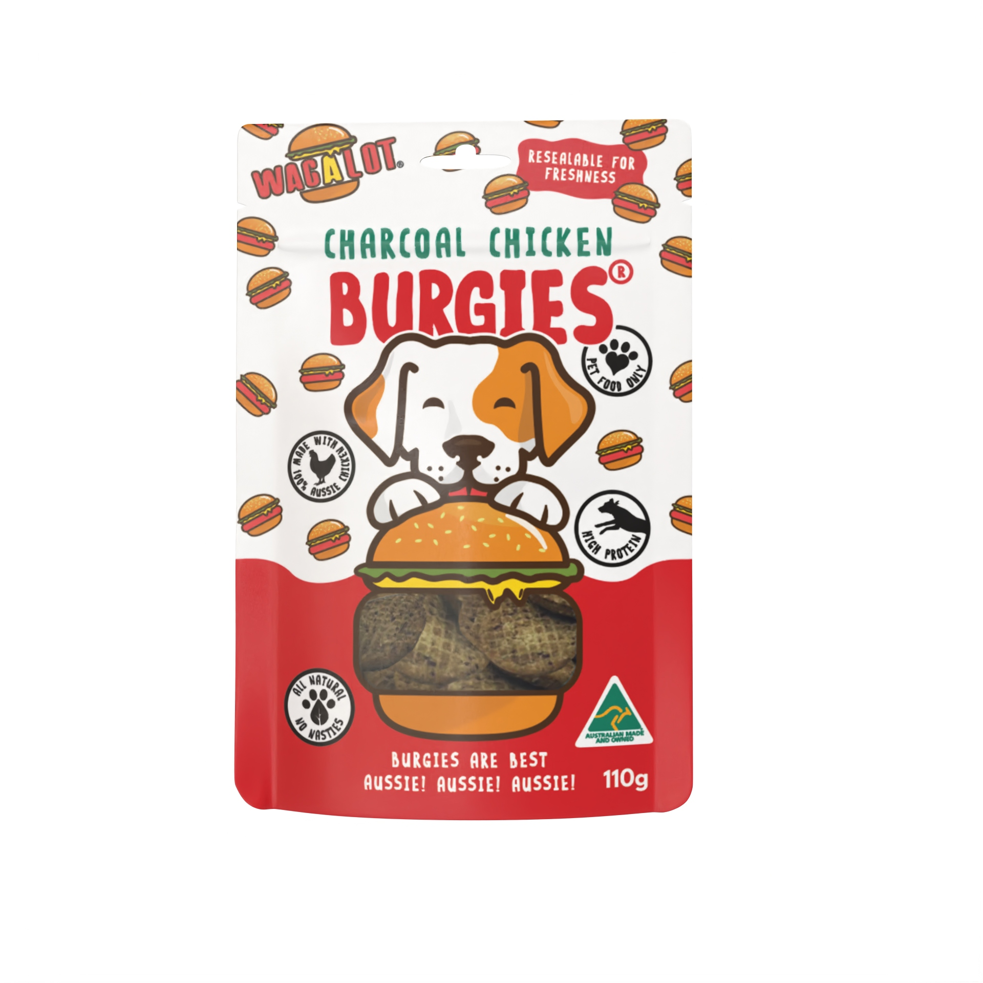 Soft & Meaty Burger Patties for Dogs – BBQ Beef & Charcoal Chicken | Loved by 98% of Dogs | 3X Softer | Dental Health Benefits | 110g | 100% Australian Made